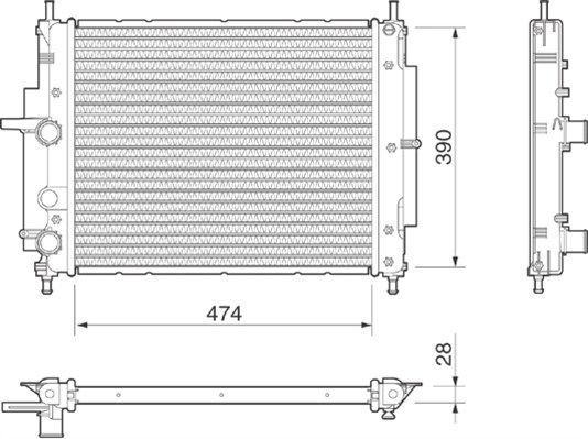 MAGNETI MARELLI Radiaator,mootorijahutus 350213186000